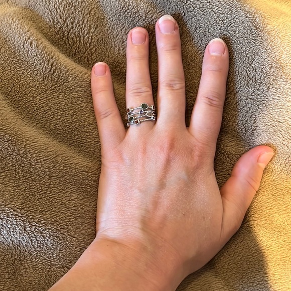 Ring with crystals zircone size 6 s925 silver - Picture 1 of 6